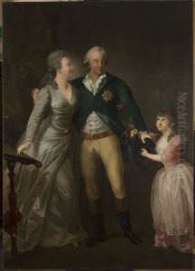Portrait of Saxon Duke Karl August with his wife Sophie and their daughter