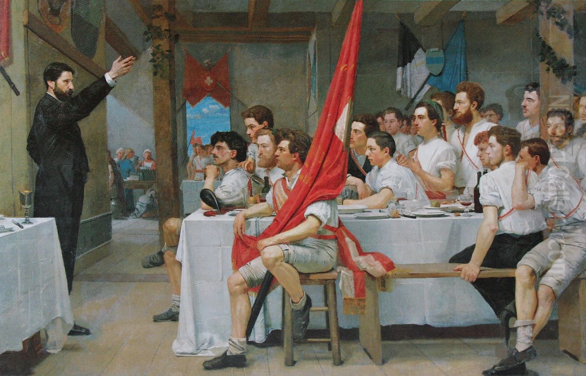 The Gymnasts' Banquet Oil Painting by Ferdinand Hodler