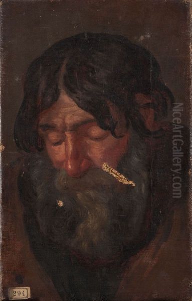 Head of a man Oil Painting by Szymon Czechowicz