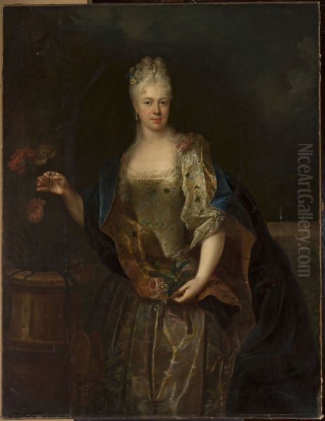Portrait of Ludwika Amalia Lubomirska (1722-1778) Oil Painting by Louis de Silvestre