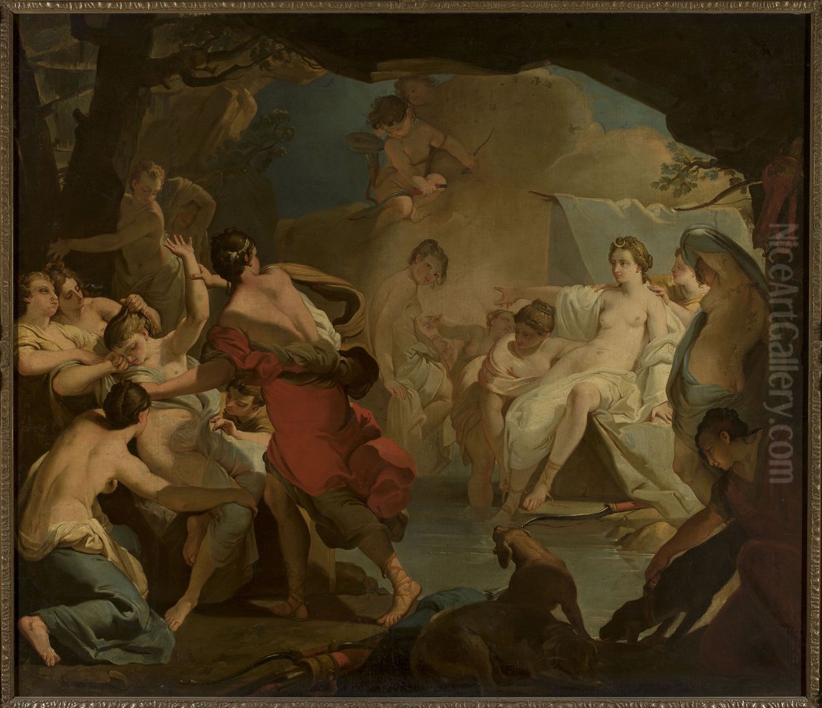 Diana's judgement of the nymph Callisto Oil Painting by Gaetano Gandolfi