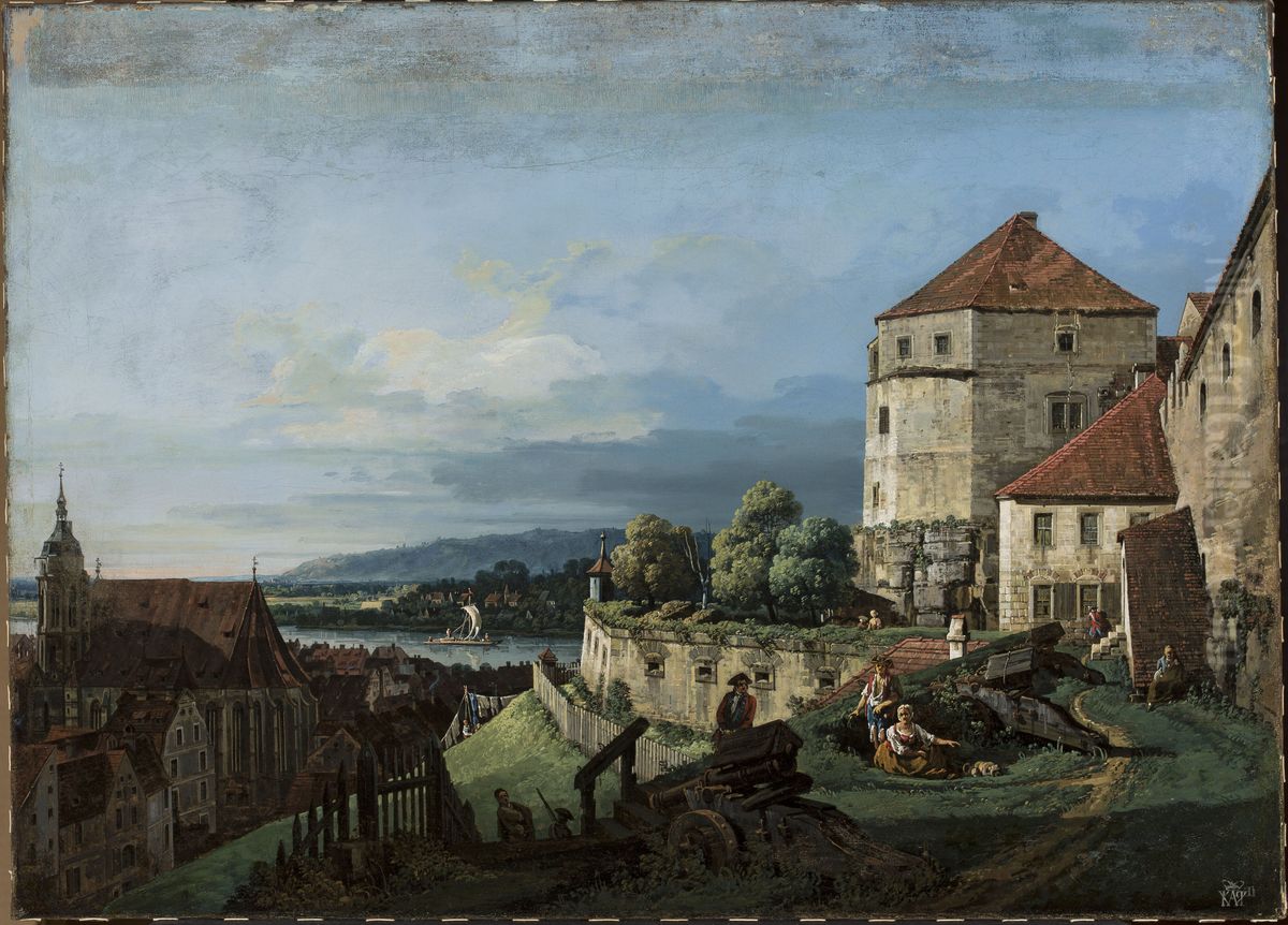 View of Pirna in Saxony Oil Painting by Bernardo Bellotto