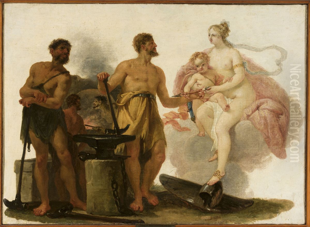 Venus in the forge of Vulcan Oil Painting by Heinrich Fuger