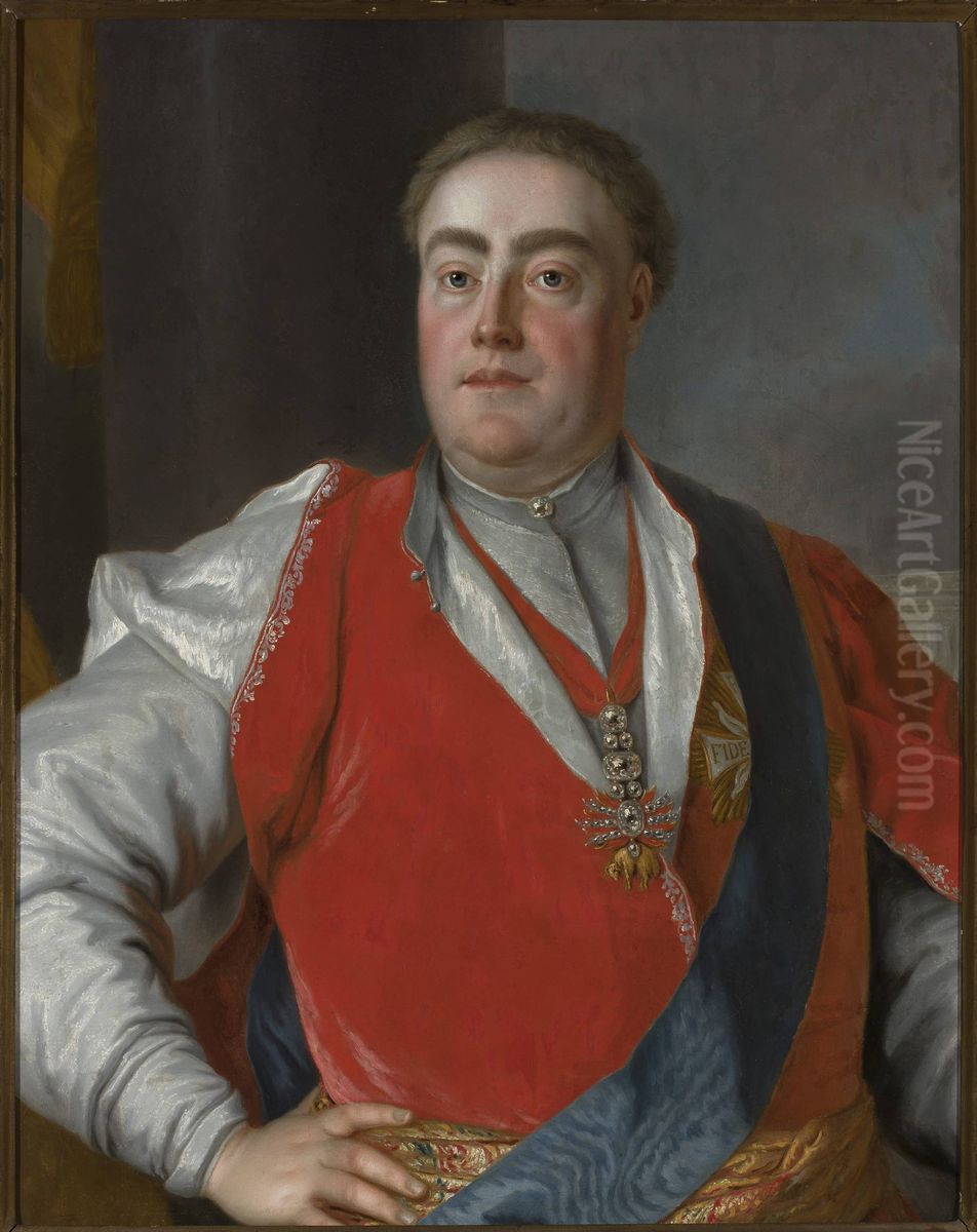 Portrait of Augustus III (1696-1763), King of Poland Oil Painting by Louis de Silvestre