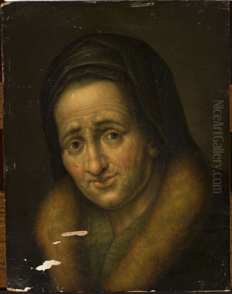 Portrait of an old woman Oil Painting by Balthasar Denner