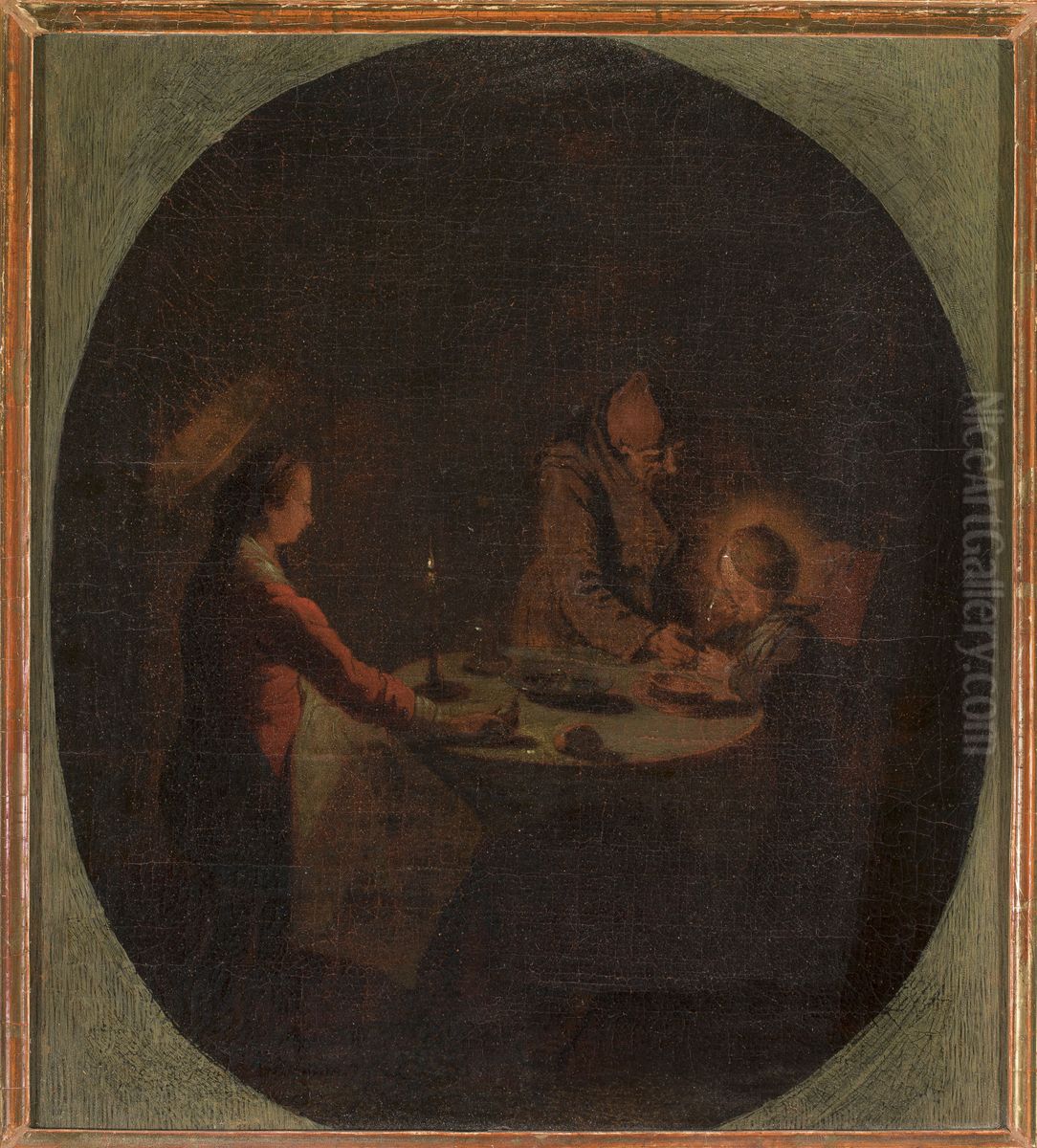 Holy Family at supper Oil Painting by Jacques Callot