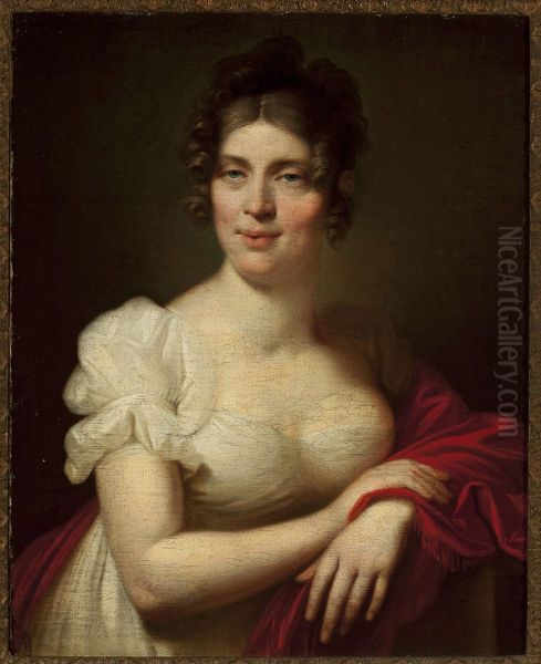 Portrait of Katarzyna Lessel Oil Painting by Jozef Peszka