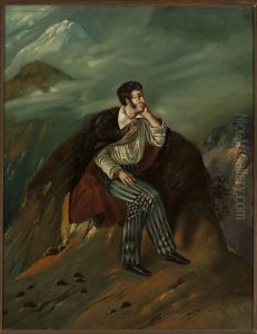Portrait of Adam Mickiewicz on the rock of Judah