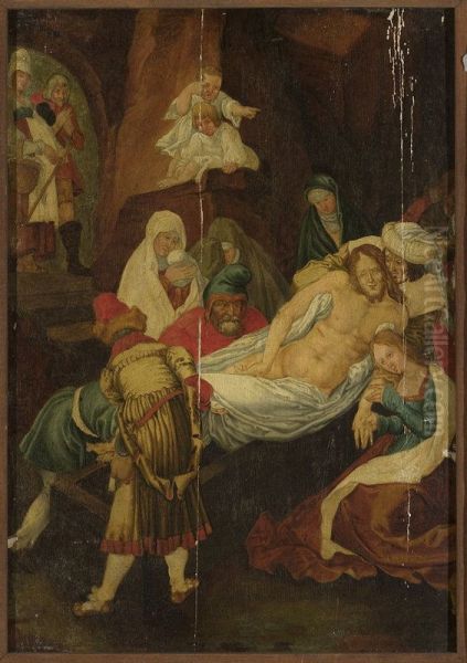 59-61; Mark 15:46-47; Luke 23:53-56; John 19:38-42) Oil Painting by Goltzius Hendrick