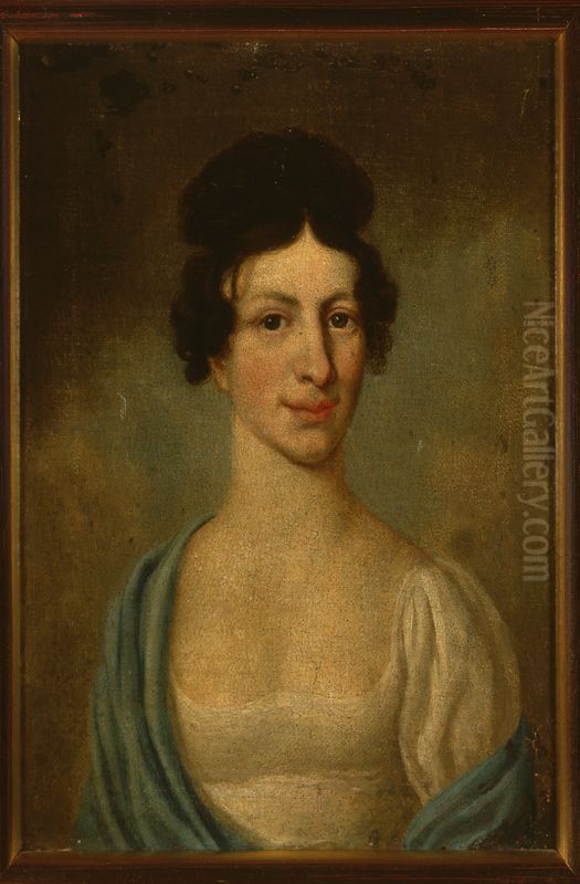 Portrait of Salomea Becu Oil Painting by Jozef Pitschmann