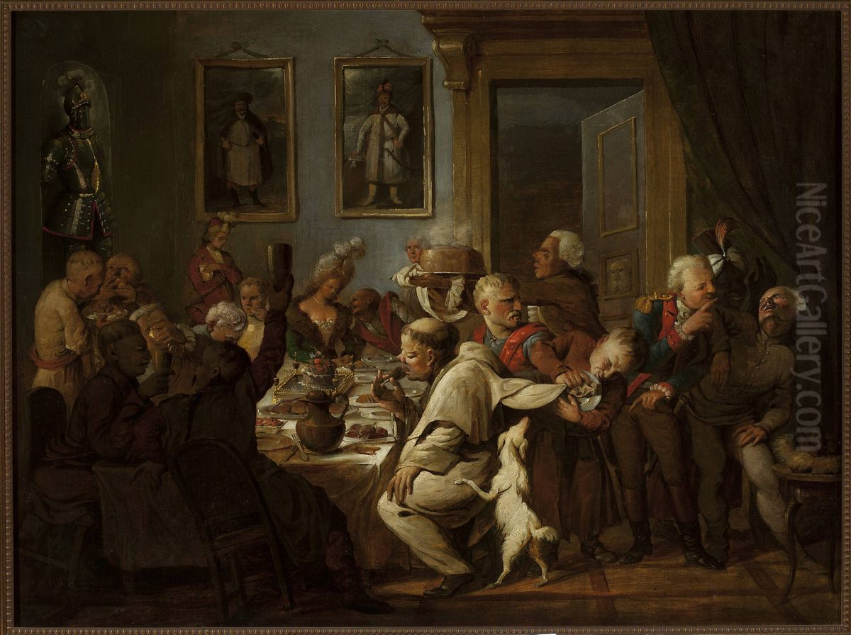 Banquet at Radziwill's Oil Painting by Aleksander Orlowski
