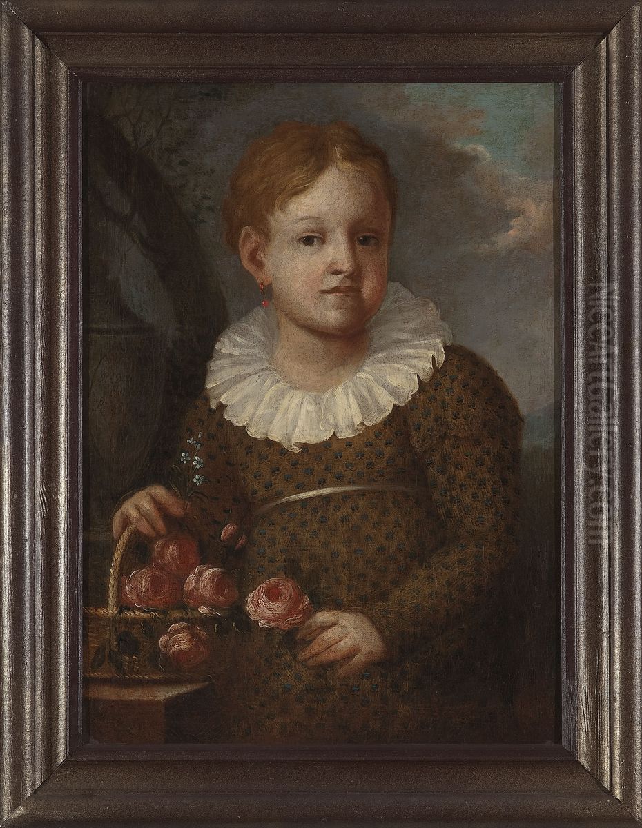 Posthumous portrait of Elzbietka Pade (1811-1818), daughter of Elzbieta and Marcin Oil Painting by Michal Stachowicz