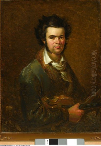 Portrait of Karol Lipinski Oil Painting by Walenty Wankowicz