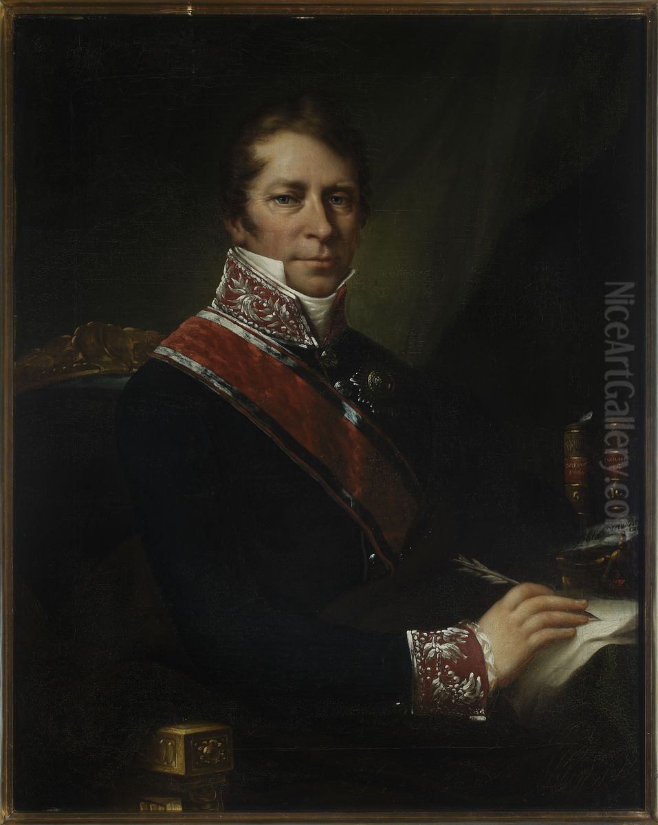 Portrait of Ksawery Potocki Oil Painting by Franciszek Ksawery Lampi