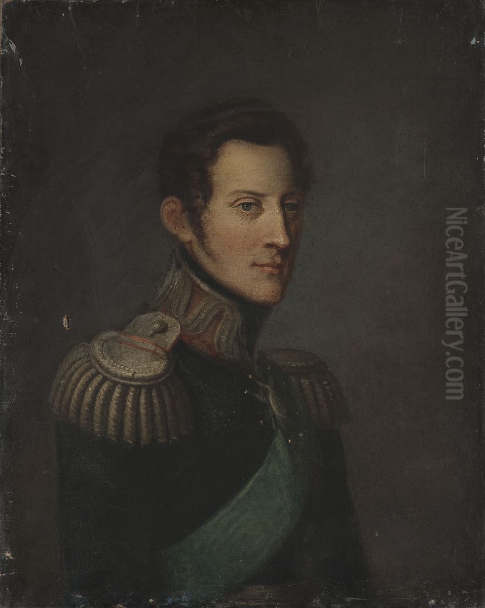 Portrait of Tsar Nicholas I in the Polish general's uniform Oil Painting by Franciszek Ksawery Lampi