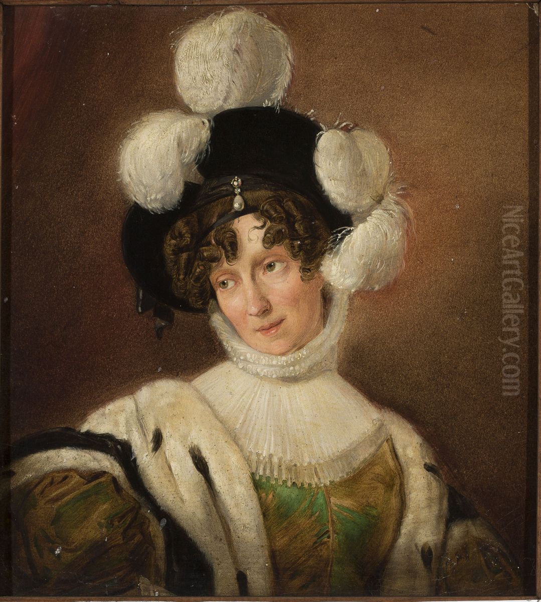 Portrait of Zofia Potocka nee Branicka Oil Painting by Giuseppe Molteni