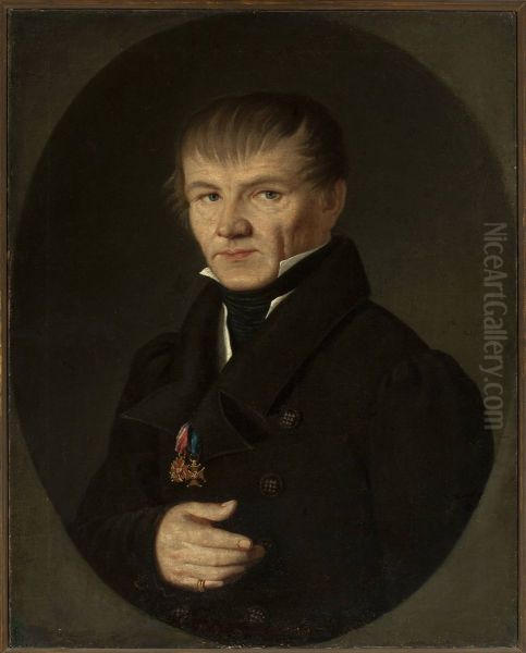 Portrait of a man - Dr. Werner (?) Oil Painting by Jan Sikorski