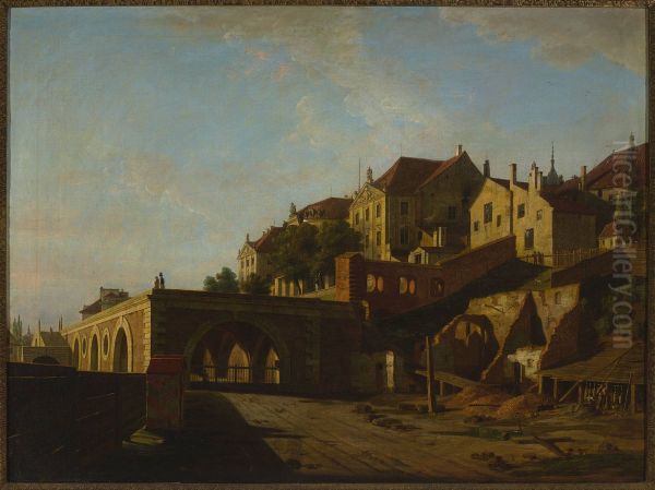 View of the castle from the north Oil Painting by Marcin Zaleski