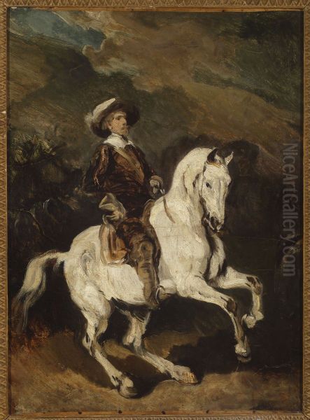 Cavalryman Oil Painting by Piotr Michalowski
