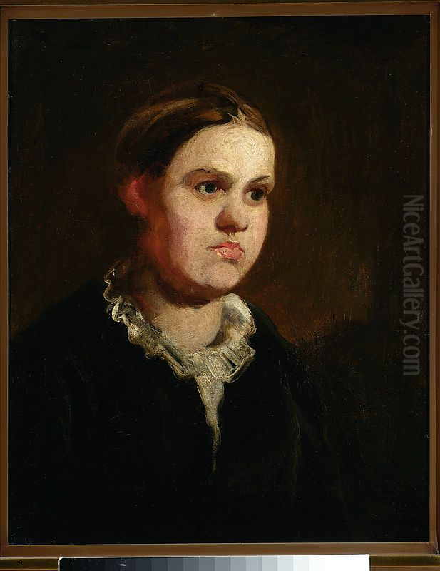 Portrait of a girl Oil Painting by Piotr Michalowski