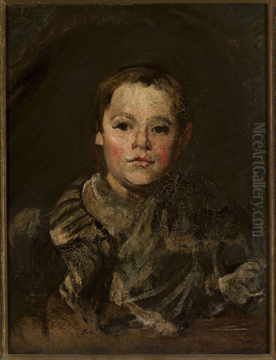 Portrait of the artist's son Oil Painting by Piotr Michalowski