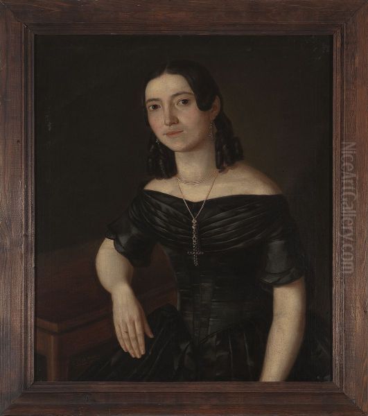 Portrait of a young woman Oil Painting by Aleksander Stankiewicz