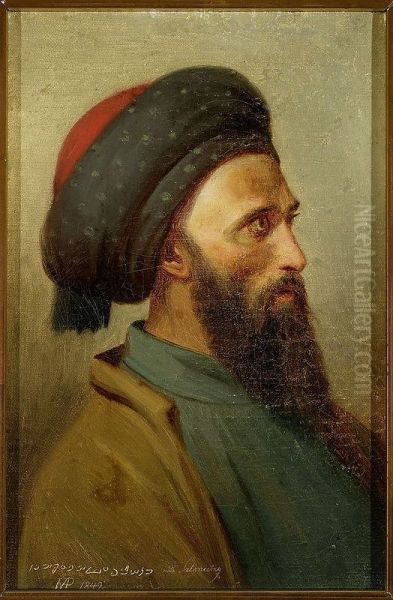 Head of a Jew from Thessaloniki Oil Painting by Antoni Piotrowski