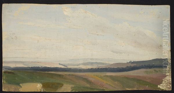 Lowland landscape, sketch Oil Painting by Chrystian Breslauer