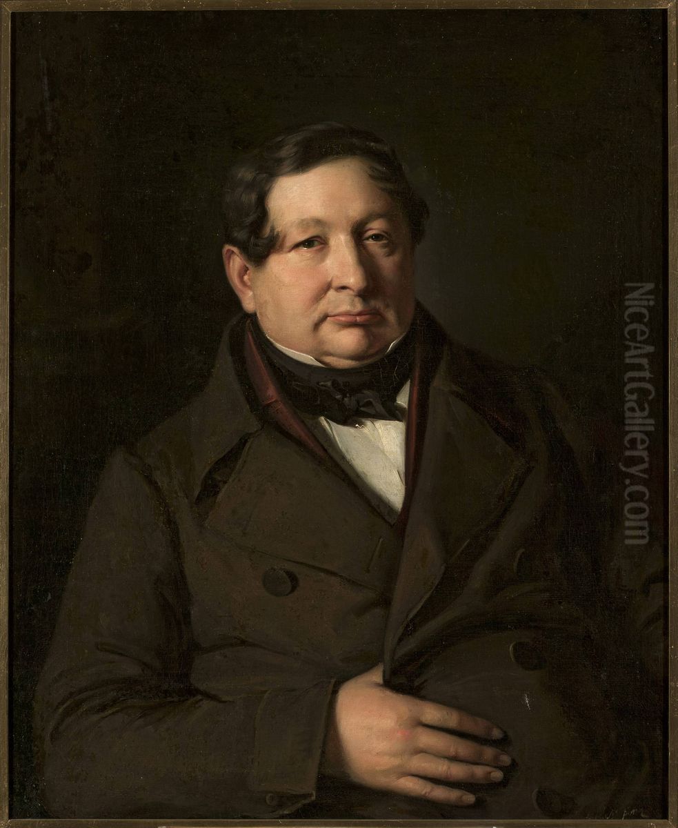 Portrait of Jakub Simmler, artist's father Oil Painting by Jozef Simmler