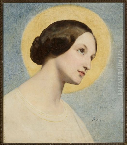 Portrait of Eliza Krasinska Oil Painting by Ary Scheffer