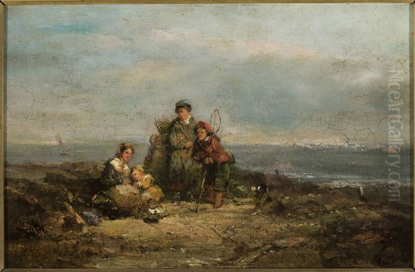 Children in the field Oil Painting by Aleksander Kotsis
