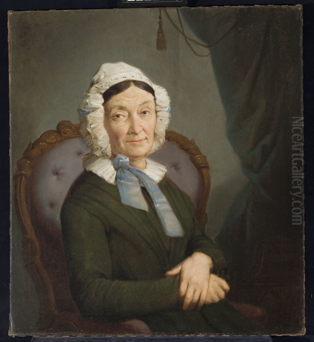 Portrait of Anna Kurpiewska nee Olszakiewicz Oil Painting by Rafal Hadziewicz