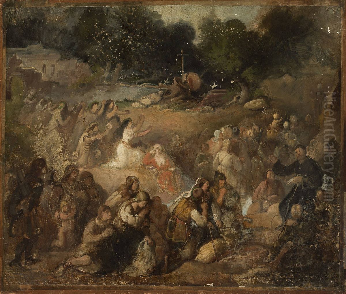Baptism of Lithuania Oil Painting by Wladyslaw Luszczkiewicz