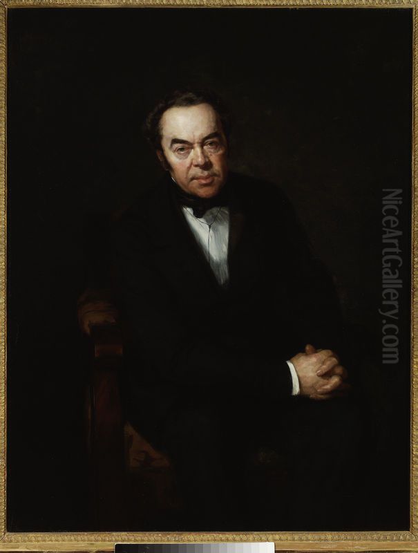 Portrait of Pawel Rodakowski, artist's father Oil Painting by Henryk Rodakowski