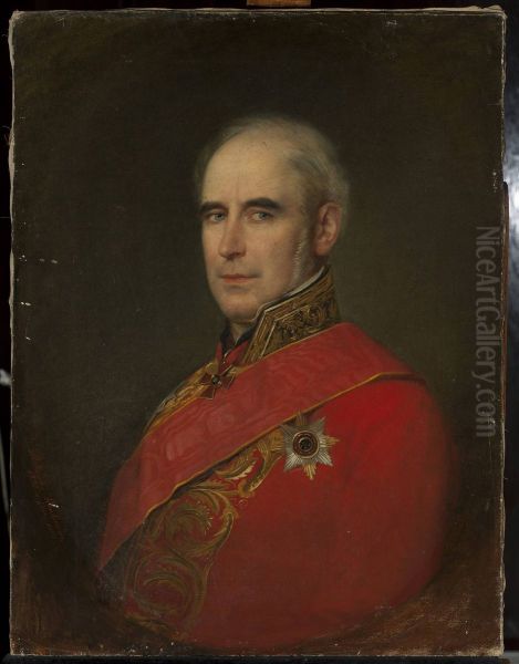 Portrait of Romuald Hube, senator Oil Painting by Aleksander Stankiewicz