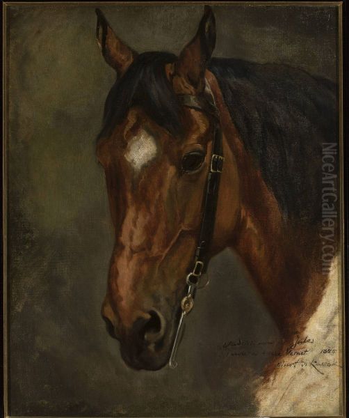 Horse's head Oil Painting by Juliusz Kossak