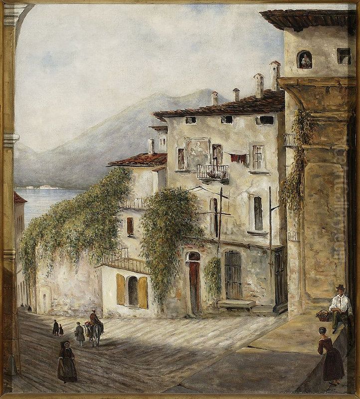 View of Bellagio Oil Painting by Cyprian Lachnicki