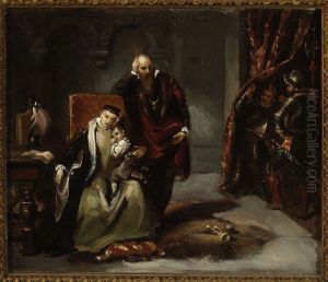 Catherine Jagiellon with her son Sigismund imprisoned in the Gripshom Castle