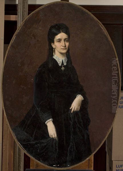 Portrait of a lady Oil Painting by Jozef Simmler