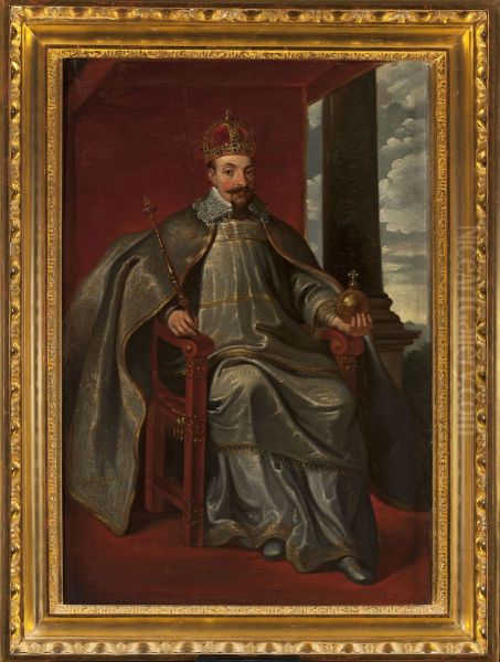 Portrait of king Sigismund III Vasa (1566-1632) Oil Painting by Aleksander Lesser