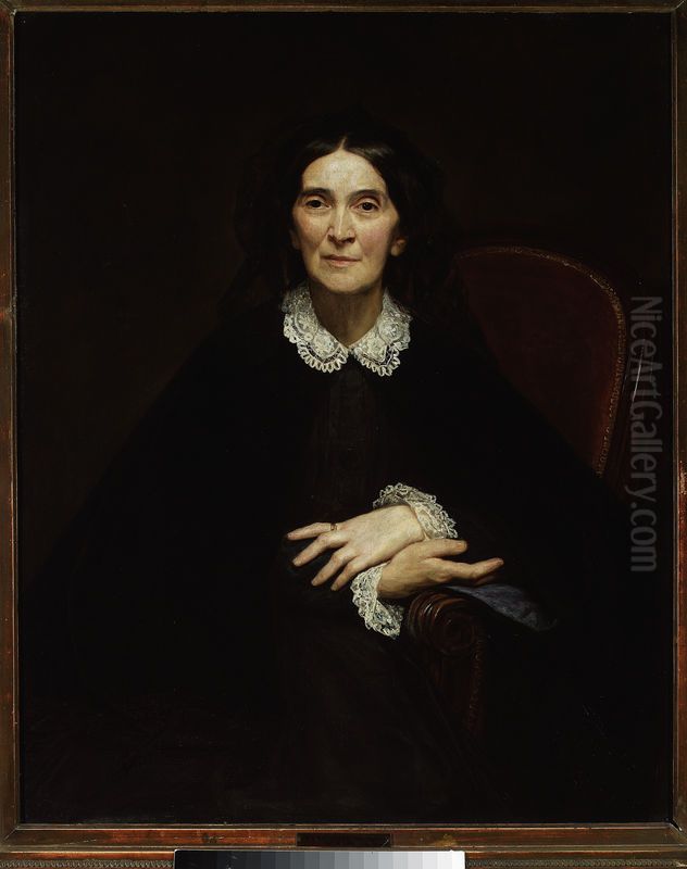 Portrait of artist's mother Oil Painting by Leon Kaplinski
