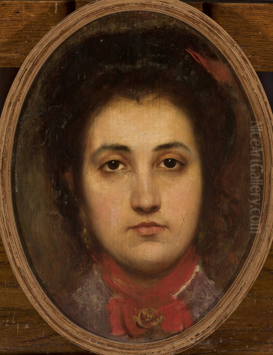 Head of a young woman Oil Painting by Aleksander Kotsis