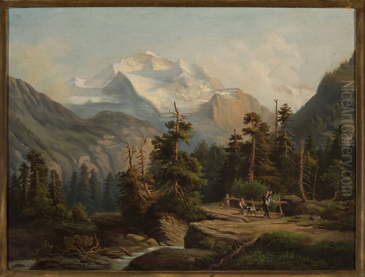 Mountain landscape Oil Painting by Feliks Brzozowski