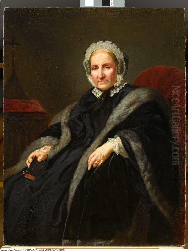 Portrait of countess Roza Sobanska Oil Painting by Jozef Simmler