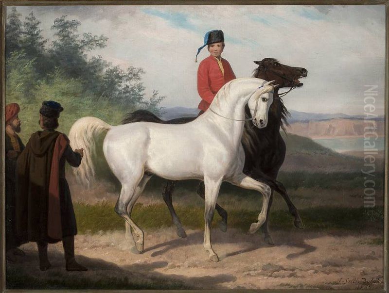 Purchase of an Arab horse Oil Painting by January Suchodolski