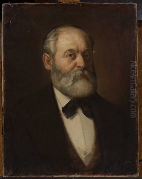 Portrait of Adam Malinowski, painter Oil Painting by Szymon Buchbinder