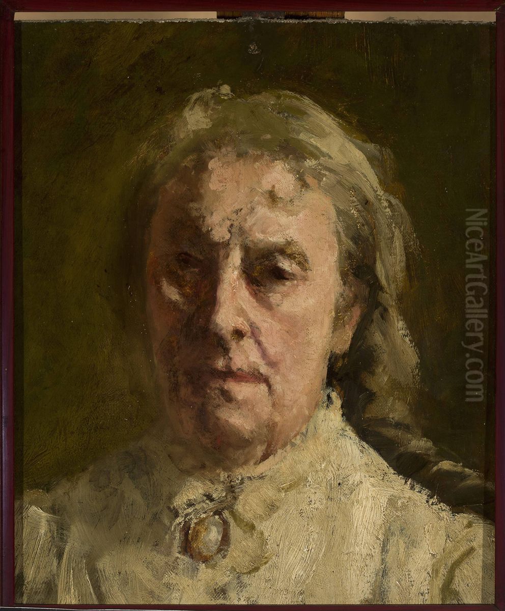 Head of a woman Oil Painting by Maksymilian Gierymski