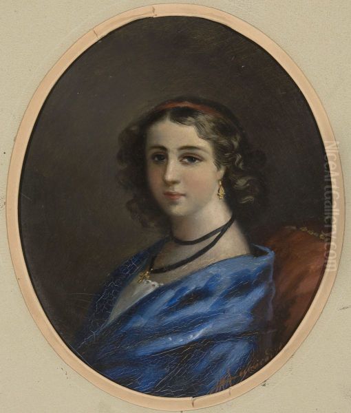Portrait of a woman Oil Painting by Henryk Siemiradzki