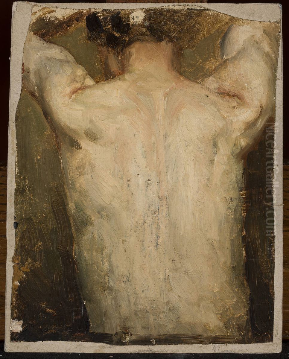 Female model - back Oil Painting by Jan Ciaglinski