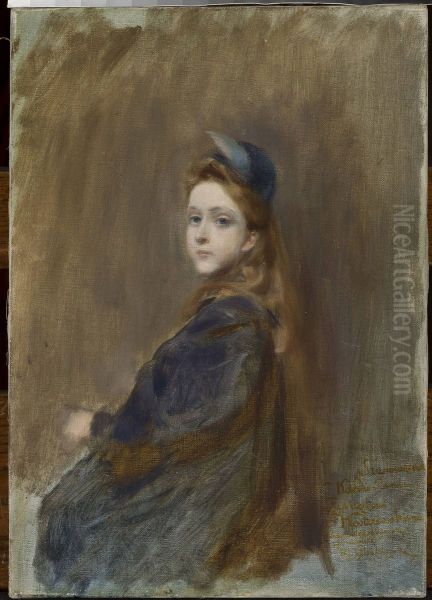 Portrait of Mrs. Z. Oil Painting by Waclaw Pawliszak